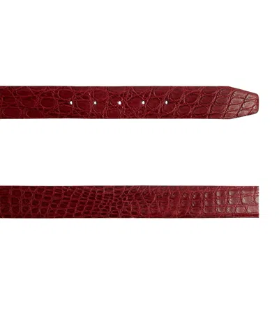 Giorgio Armani Crocodile Leather Belt In Red