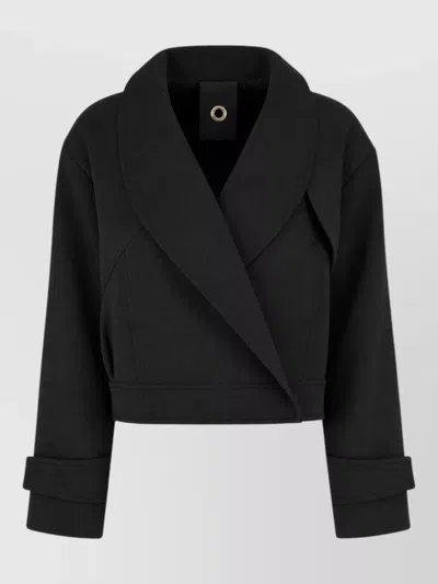 Giorgio Armani Cropped Jacket Long Sleeves Tailored Design In Black