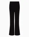 Giorgio Armani Official Store Cropped Trousers In Velvet In Black