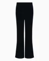 Giorgio Armani Official Store Cropped Trousers In Velvet In Navy Blue