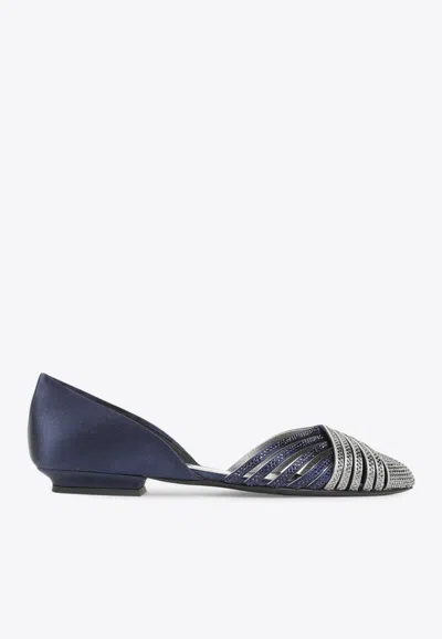 GIORGIO ARMANI CRYSTAL-EMBELLISHED BALLET FLATS