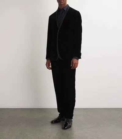 Giorgio Armani Crystal-embellished Blazer In Black
