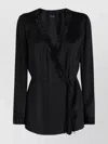 Giorgio Armani Crystal Embellished Long Satin Jacket