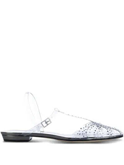 Giorgio Armani Crystal-embellished Sandals In Tasparent Crystal
