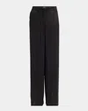 Giorgio Armani Crystal Pinstripe Straight-leg Silk Trousers