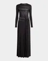 Giorgio Armani Crystal Sheer Midriff Jersey Gown