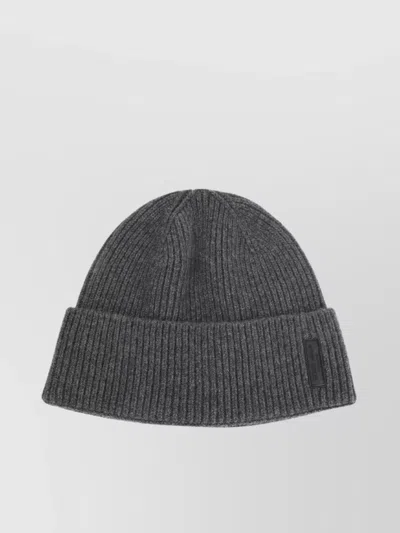 GIORGIO ARMANI CUFFED RIBBED BEANIE HAT