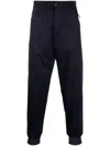 Giorgio Armani Cuffed Tapered-leg Trousers In Blau