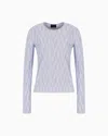 Giorgio Armani Cupro And Viscose Blend Crew-neck Jumper In Blue