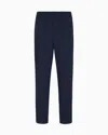 Giorgio Armani Cupro And Viscose Flat-front Trousers With A Micro Chevron Motif