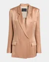 Giorgio Armani Double-breasted Blazer In Solid Dark Orange