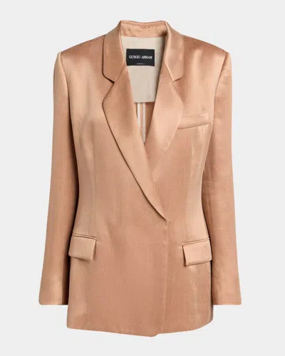 GIORGIO ARMANI CUPRO DOUBLE-BREASTED BLAZER JACKET