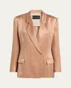 Giorgio Armani Double-breasted Blazer In Solid Dark Orange