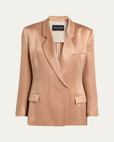 GIORGIO ARMANI CUPRO DOUBLE-BREASTED BLAZER JACKET