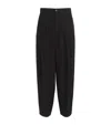 Giorgio Armani Cupro Relaxed Tailored Trousers In Black