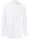 Giorgio Armani Tailored White Cotton Long Sleeve Shirt In White