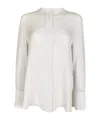 Giorgio Armani Band Collar Plain Shirt In White