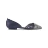 Giorgio Armani Blue Viscose Ballerinas With Crystal Adornments In Blue