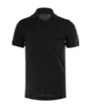 Giorgio Armani Dark Blue Logo Polo Shirt In Black