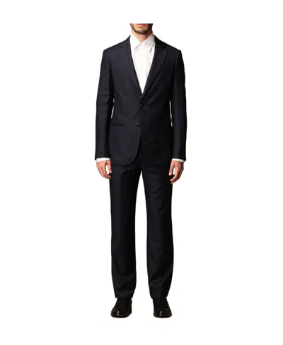 Giorgio Armani Dark Blue Suit In Black