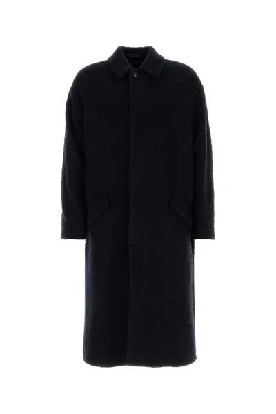 Giorgio Armani Dark Blue Wool Blend Coat