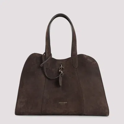 Giorgio Armani Dark Brown Logo Tote