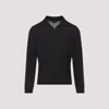 Giorgio Armani Classic Zip-up Pullover Crafted From Virgin Wool In Black