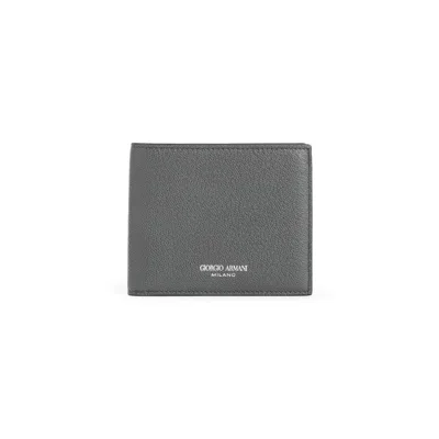 Giorgio Armani Dark Green Calf Leather Bi-fold Wallet