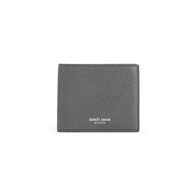 Giorgio Armani Dark Green Calf Leather Bi-fold Wallet