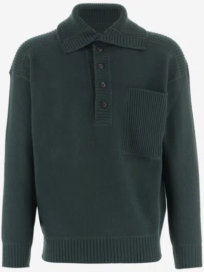GIORGIO ARMANI DARK GREEN WOOL SWEATER