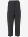 Giorgio Armani Dark Grey Cady Trousers In Black