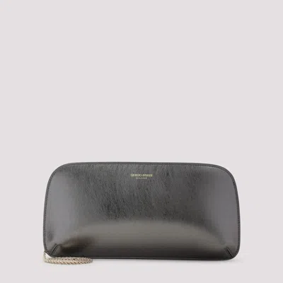 GIORGIO ARMANI DARK GREY CLASSIC CLUTCH