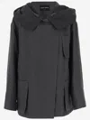 Giorgio Armani Dark Grey Hooded Linen Jacket