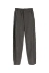 Giorgio Armani Wool Blend Pant With Back Pockets And Button Detail In Gray