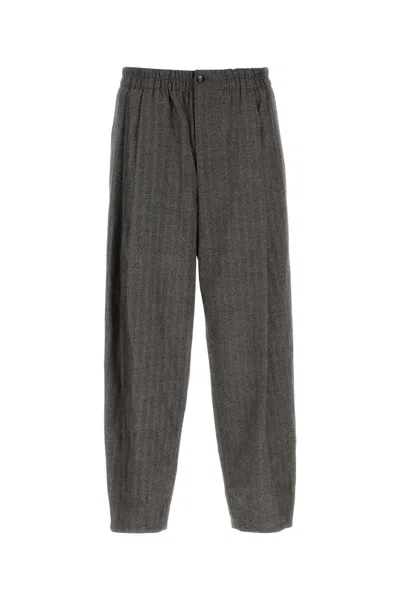 GIORGIO ARMANI DARK GREY STRETCH WOOL BLEND PANT