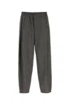 Giorgio Armani Wool Blend Pant With Back Pockets And Button Detail In Gray