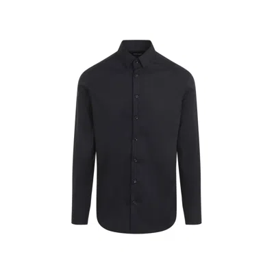 GIORGIO ARMANI DARK NAVY-BLUE COTTON SHIRT