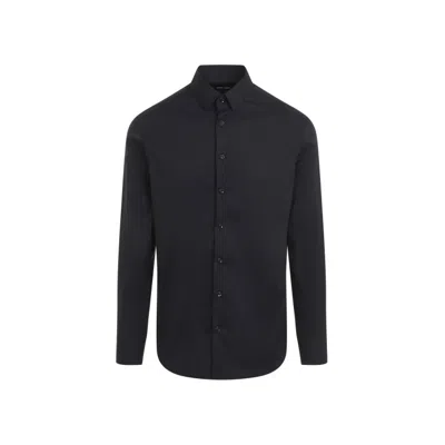GIORGIO ARMANI GIORGIO ARMANI DARK NAVY-BLUE COTTON SHIRT