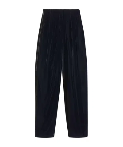Giorgio Armani Darted Velvet Trousers In Black