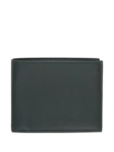 Giorgio Armani Debossed-logo Bi-fold Wallet In Green