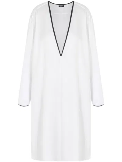 Giorgio Armani Deep V-neck Tunic In White