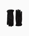 Giorgio Armani Deerskin Leather Gloves In Black