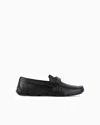 Giorgio Armani Official Store Deerskin Loafers In Black