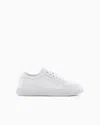 Giorgio Armani Official Store Deerskin Sneakers In White