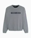 GIORGIO ARMANI DENIM COLLECTION CHEVRON-JACQUARD COTTON SWEATSHIRT