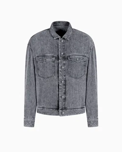 Giorgio Armani Denim Collection Linen Blouson In Gray