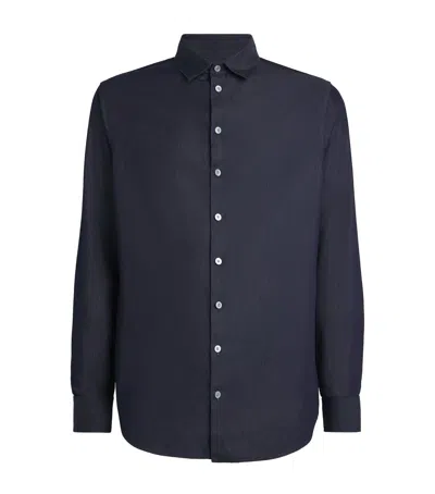 Giorgio Armani Denim Shirt In Blue