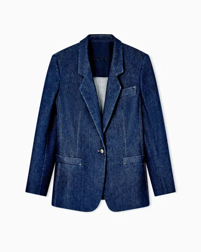 Giorgio Armani Denim Single-breasted Jacket In Stretch Cotton In Multi