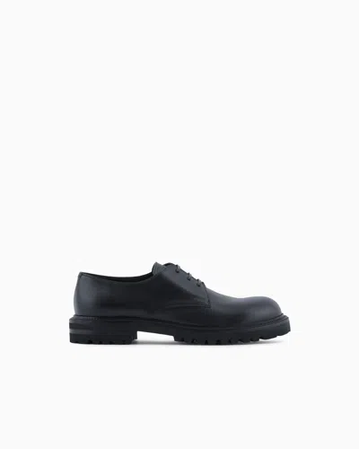 Giorgio Armani Derbies En Cuir De Veau Nappa In Black