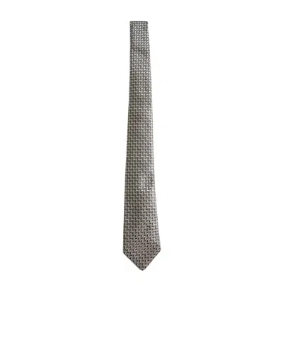 Giorgio Armani Diagonal Stripe Patterned Tie In Green